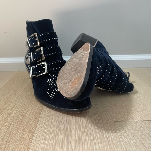 Chloé Blue Lagoon Short Velvet Boots - Picture 6 of 7